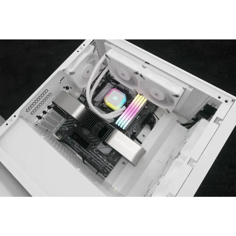 Corsair iCUE H100i ELITE RGB 240mm Liquid CPU Cooler - White AMD: AM5; AM4; sTRX4; sTR5 | Intel LGA: 1700/1851; 1200; 115X; 2066 (CW-9060078-WW)_2
