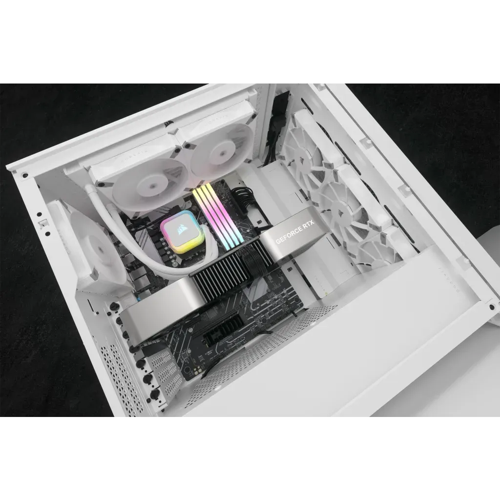 Corsair iCUE H100i ELITE RGB 240mm Liquid CPU Cooler - White AMD: AM5; AM4; sTRX4; sTR5 | Intel LGA: 1700/1851; 1200; 115X; 2066 (CW-9060078-WW)