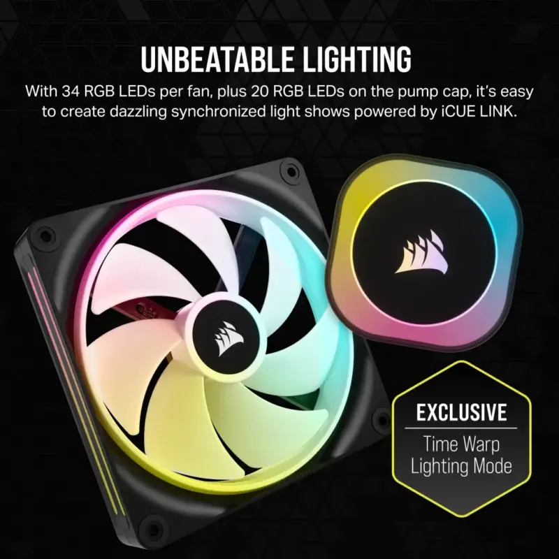 Corsair iCUE LINK H115i RGB Liquid CPU Cooler - QX140 RGB Fans - 280mm Radiator - Fits Intel® LGA 1700; AMD® AM5 - Hub included (CW-9061002-WW) - Image 18