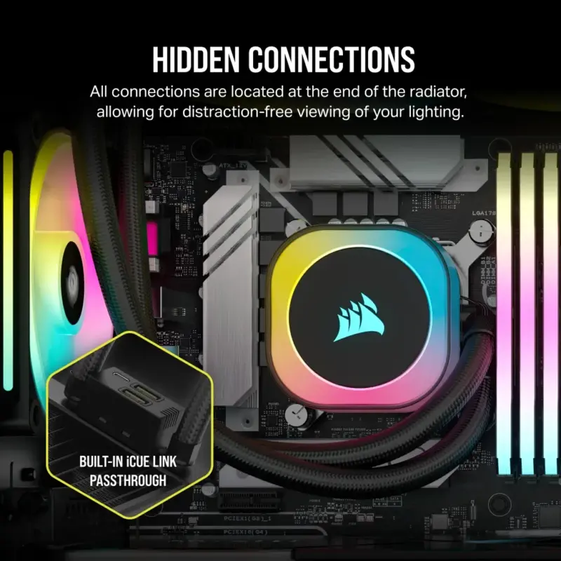 Corsair iCUE LINK H115i RGB Liquid CPU Cooler - QX140 RGB Fans - 280mm Radiator - Fits Intel® LGA 1700; AMD® AM5 - Hub included (CW-9061002-WW) - Image 20