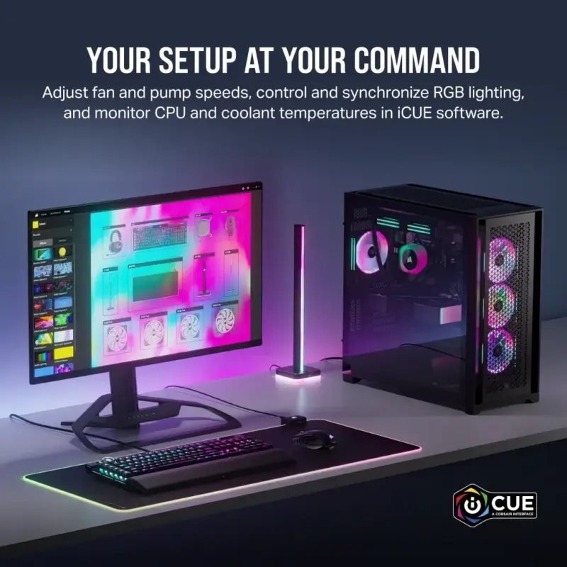 Corsair iCUE LINK H115i RGB Liquid CPU Cooler - QX140 RGB Fans - 280mm Radiator - Fits Intel® LGA 1700; AMD® AM5 - Hub included (CW-9061002-WW)_3