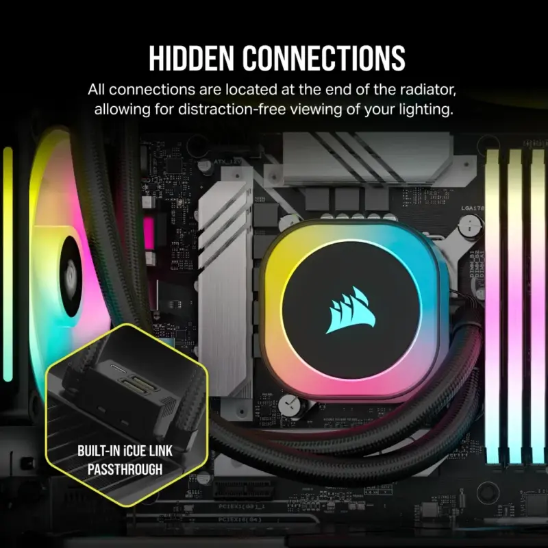 Corsair iCUE LINK H170i RGB Liquid CPU Cooler - QX140 RGB Fans - 420mm Radiator - Fits Intel® LGA 1700; AMD® AM5 - Hub Included (CW-9061004-WW)_13
