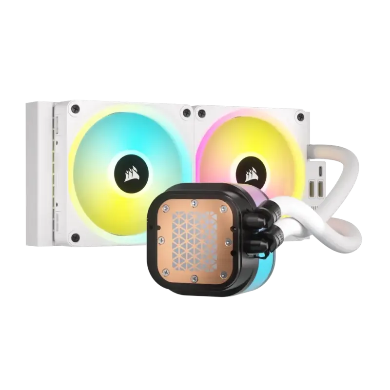 Corsair iCUE LINK H100i RGB Liquid CPU Cooler - QX120 RGB Fans - White - 240mm Radiator - Fits Intel® LGA 1700; AMD® AM5 - Hub I (CW-9061005-WW)_13