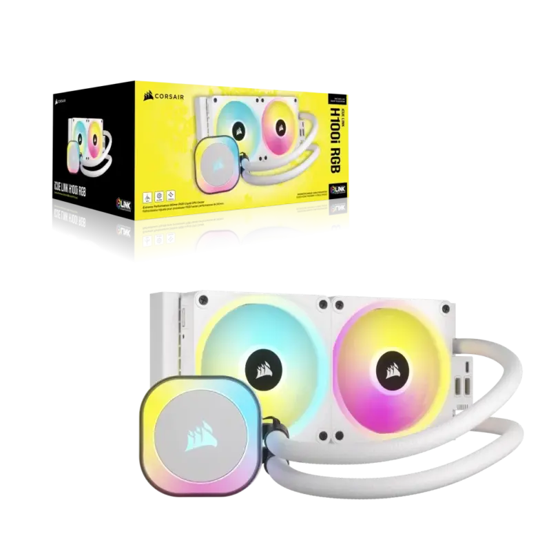 Corsair iCUE LINK H100i RGB Liquid CPU Cooler - QX120 RGB Fans - White - 240mm Radiator - Fits Intel® LGA 1700; AMD® AM5 - Hub I (CW-9061005-WW)_15