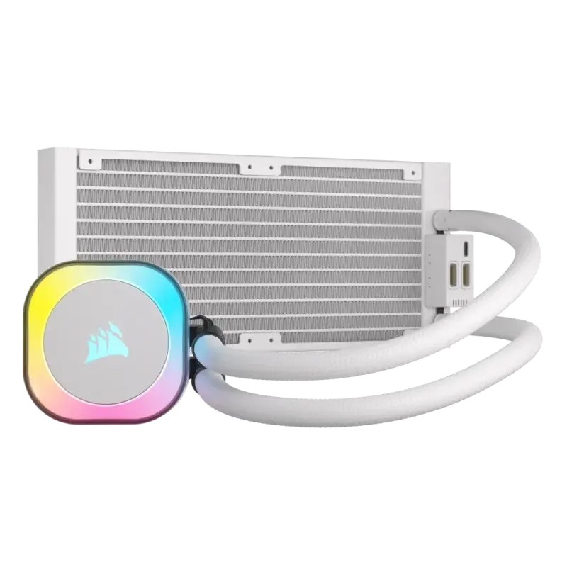 Corsair iCUE LINK H100i RGB Liquid CPU Cooler - QX120 RGB Fans - White - 240mm Radiator - Fits Intel® LGA 1700; AMD® AM5 - Hub I (CW-9061005-WW) - Image 24