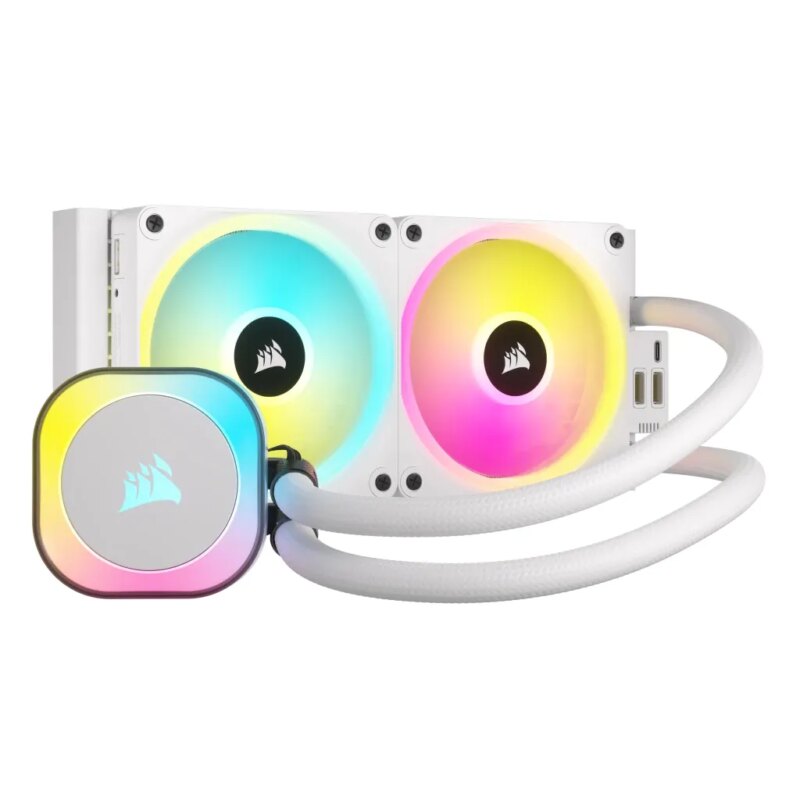 Corsair iCUE LINK H100i RGB Liquid CPU Cooler - QX120 RGB Fans - White - 240mm Radiator - Fits Intel® LGA 1700; AMD® AM5 - Hub I (CW-9061005-WW) - Image 27