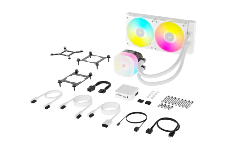 Corsair iCUE LINK TITAN 240 RX RGB Liquid CPU Cooler - White – RX120 RGB Fans – Fits Intel® LGA 1851/1700; AMD® AM5/AM4. (CW-9061020-WW)_1