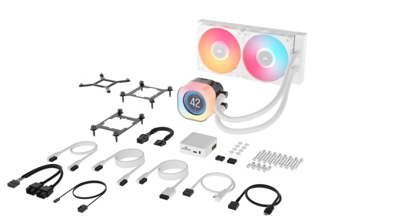 Corsair iCUE LINK TITAN 240 RX LCD Liquid CPU Cooler - White – RX120 RGB Fans – Fits Intel® LGA 1851/1700; AMD® AM5/AM4. (CW-9061025-WW) - Image 17