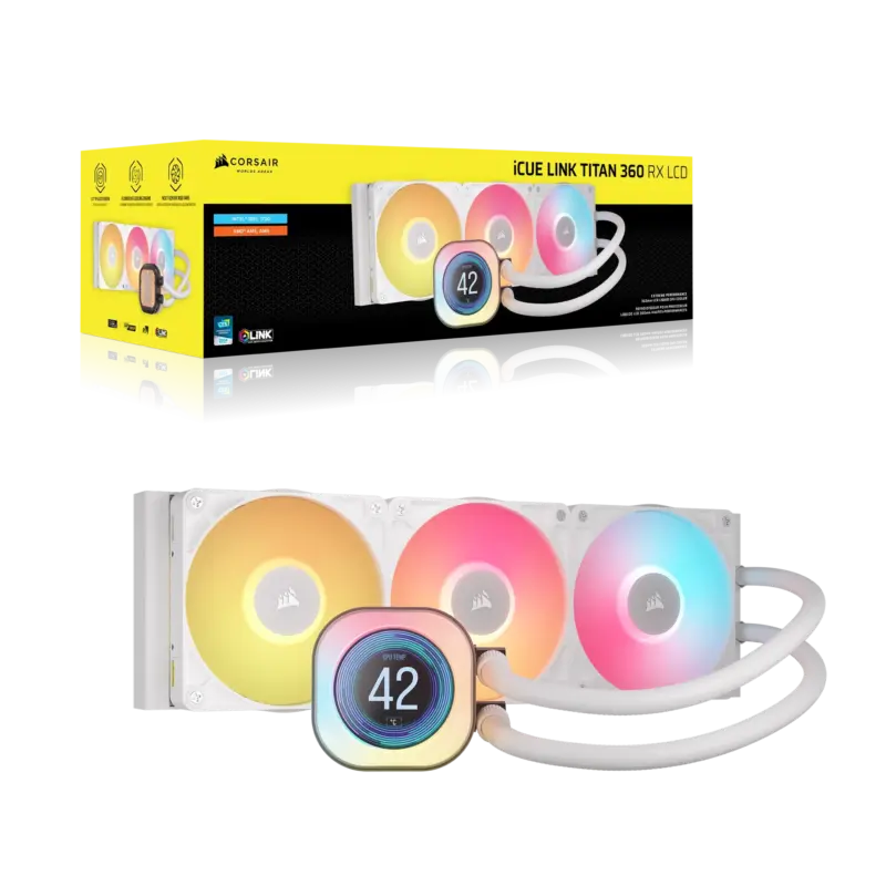 Corsair iCUE LINK TITAN 240 RX LCD Liquid CPU Cooler - White – RX120 RGB Fans – Fits Intel® LGA 1851/1700; AMD® AM5/AM4. (CW-9061025-WW) - Image 19
