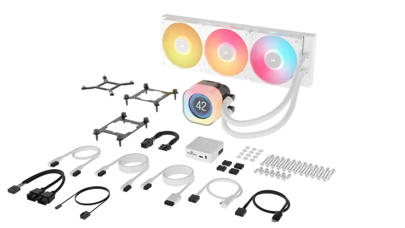 Corsair iCUE LINK TITAN 240 RX LCD Liquid CPU Cooler - White – RX120 RGB Fans – Fits Intel® LGA 1851/1700; AMD® AM5/AM4. (CW-9061025-WW)_6