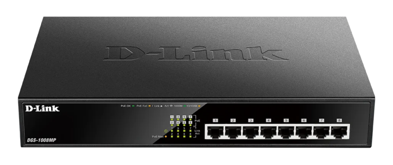 D-Link 8-Ports 10/100/1000Mbps Unmanaged Gigabit Switch (Metal Case; 8 x POE ports) (DGS-1008MP)_6
