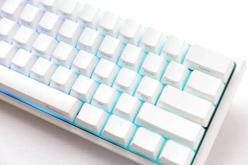 Ducky Keyboard One 2 Pro 60% Mechanical Keyboard; RGB; PBT Double Shot Keycaps - White- Cherry Black . (DKON2061ST-AUSPDWWT2)_3