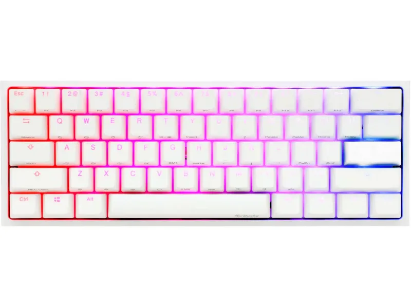 Ducky Keyboard One 2 Pro 60% Mechanical Keyboard; RGB; PBT Double Shot Keycaps - White- Cherry Brown . (DKON2061ST-BUSPDWWT2)