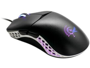 Ducky Mouse Feather Black and White - Huano Blue switches; PixArt sensor; 16000 DPI. (DMFE20O-OAZPA7G)