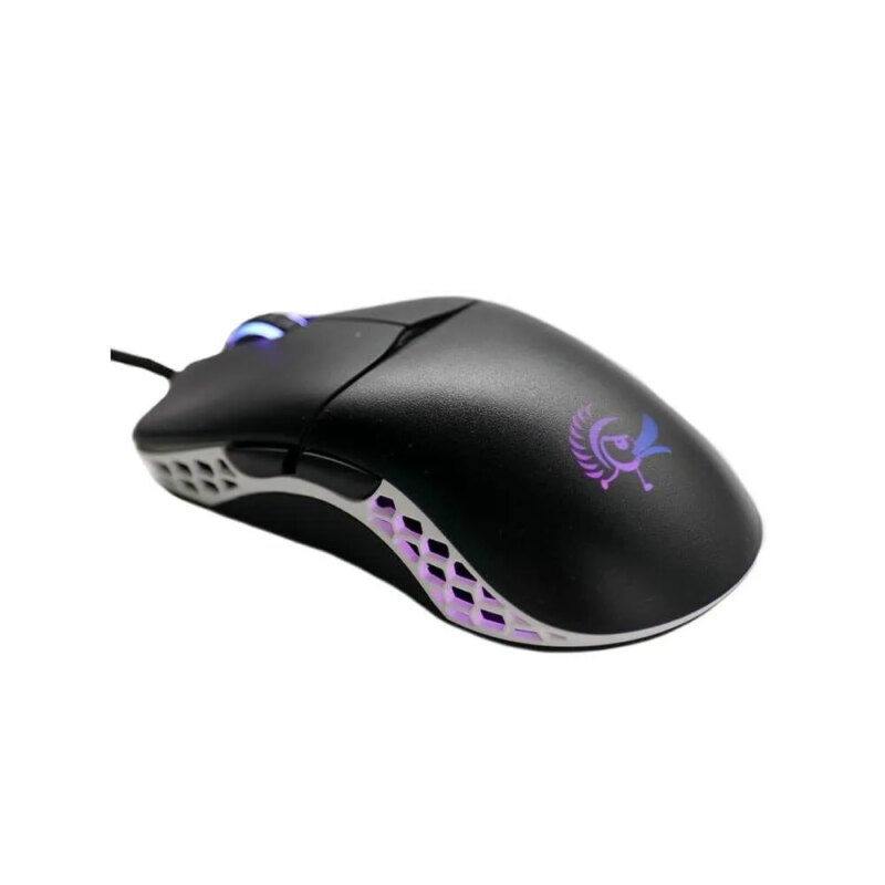 Ducky Mouse Feather Black and White - Omron D2FC-F-K 60M switches; PixArt sensor; 16000 DPI. (DMFE20O-OAZPA7V)
