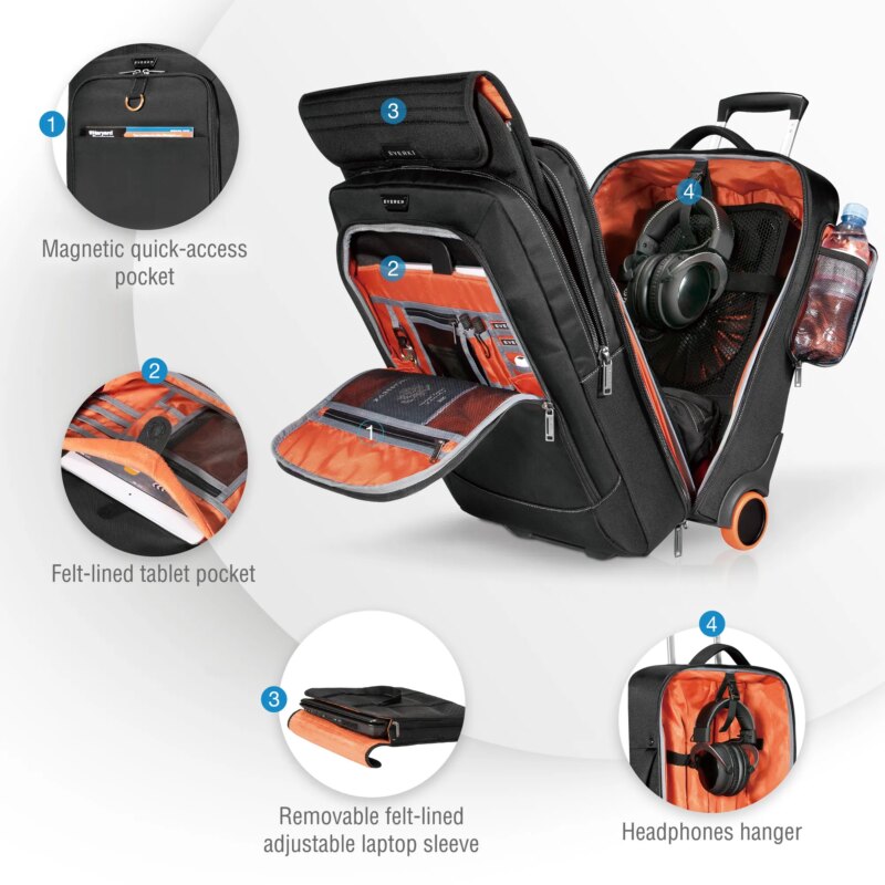 EVERKI EKB420 WHEELED 420 15”- 18.4'' LAPTOP TROLLEY BAG (EKB420) - Image 22