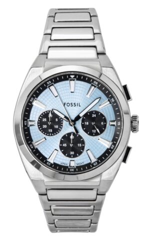 Fossil Everett Chronograph Stainless Steel Blue Dial Quartz FS6105 Men's Watch