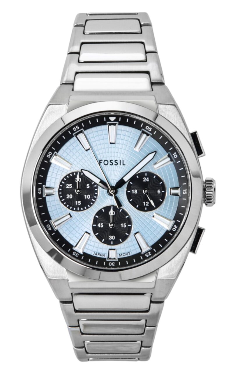 Fossil Everett Chronograph Stainless Steel Blue Dial Quartz FS6105 Men's Watch