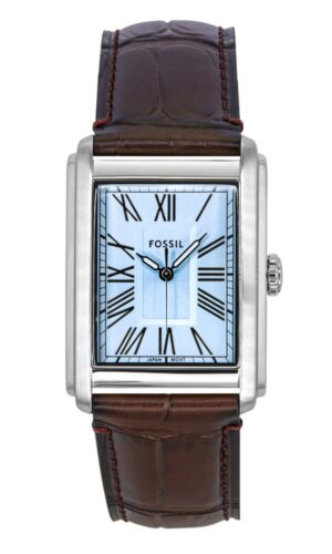 Fossil Carraway Leather Strap Blue Sunray Dial Quartz FS6110 Men's Watch