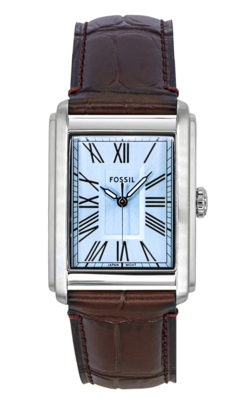 Fossil Carraway Leather Strap Blue Sunray Dial Quartz FS6110 Men's Watch