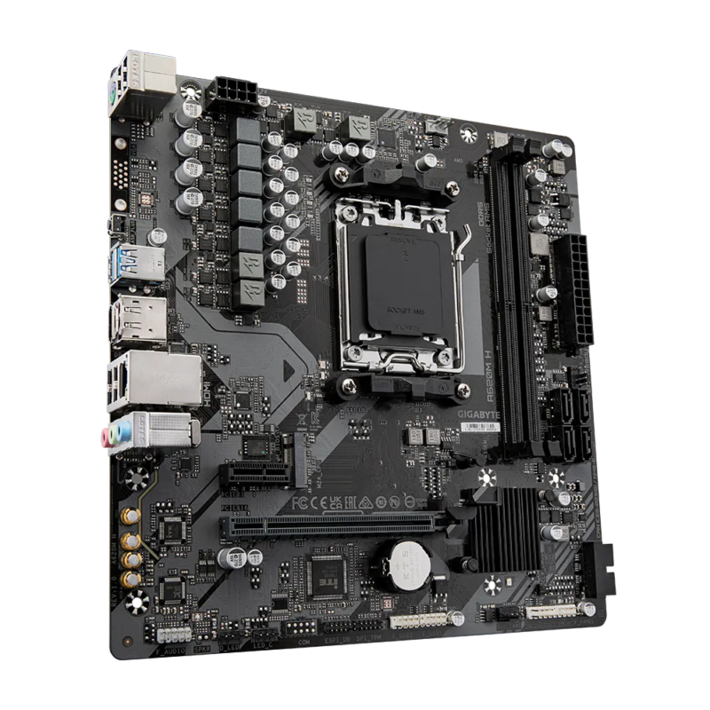 GIGABYTE AMD A620 Chipset for AMD AM5; 2x Dual DDR5; 1x M2; HDMI; DP; mATX. (GA-A620M-H)_3