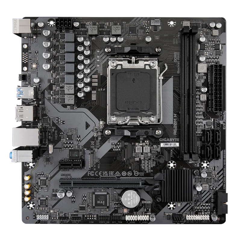 GIGABYTE AMD A620 Chipset for AMD AM5; 2x Dual DDR5; 1x M2; HDMI; DP; mATX. (GA-A620M-H)_4