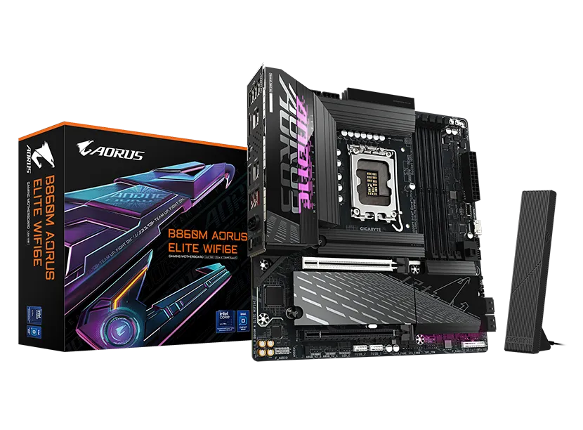 GIGABYTE Intel® B860 Chipset for LGA 1851; 4x DDR5; 3x M2; HDMI/DP/USB4.0 ; mATX. (GA-B860M-A-ELITE-WIFI6E)
