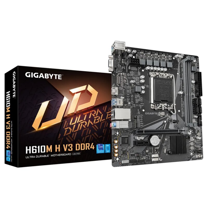 GIGABYTE Motherboard Intel® H610 Chipset for LGA 1700; 2x DDR4; 1x M2; D-Sub/HDMI; mATX (GA-H610M-H-V3-DDR4)_2