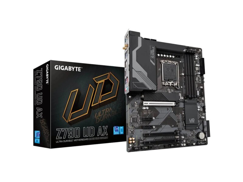 GIGABYTE Motherboard Intel® Z790 Chipset for LGA 1700; 4x DDR5; 3x M2 G4; HDMI/DP; ATX - Wi-Fi 6E 802.11ax (GA-Z790-UD-AX)