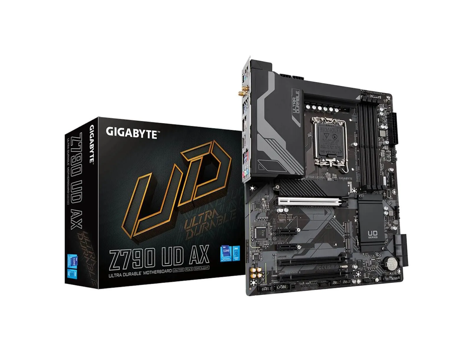 GIGABYTE Motherboard Intel® Z790 Chipset for LGA 1700; 4x DDR5; 3x M2 G4; HDMI/DP; ATX - Wi-Fi 6E 802.11ax (GA-Z790-UD-AX)