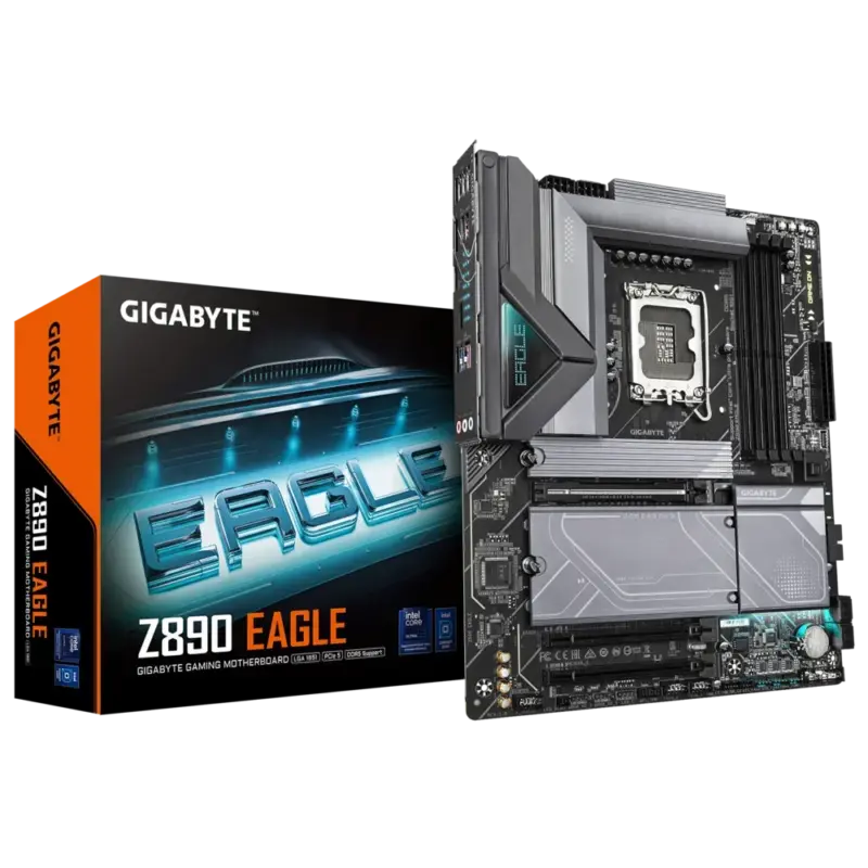 GIGABYTE Intel® Z890 Chipset for LGA 1851; 4x DDR5; 4x M2; USB4® USB Type-C®/DP; ATX. (GA-Z890-EAGLE)