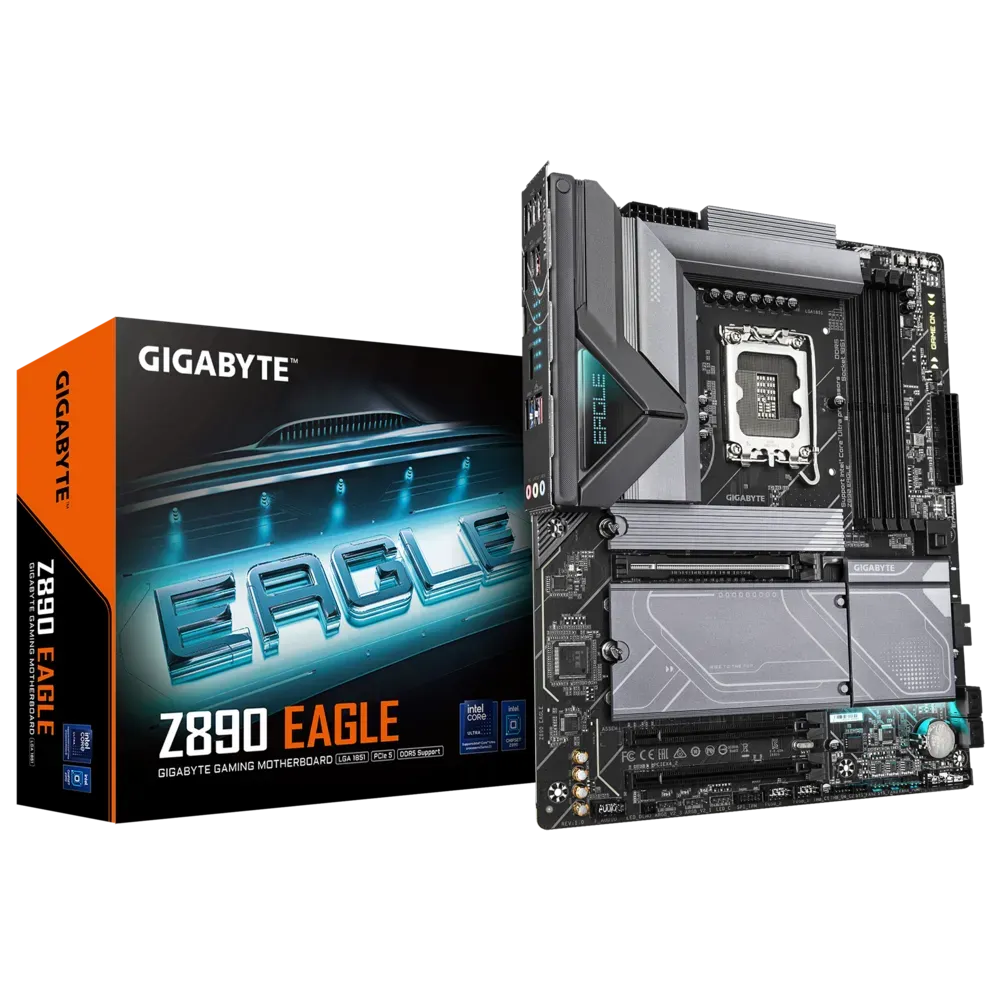 GIGABYTE Intel® Z890 Chipset for LGA 1851; 4x DDR5; 4x M2; USB4® USB Type-C®/DP; ATX. (GA-Z890-EAGLE)