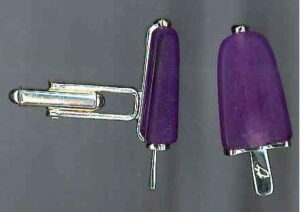 Ambrosini Jewels -  Gemelli Argento 925° Ghiacciolo Finitura Bianca Pietra Viola (GG 02 01 07)  JEWELRY_main