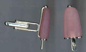 Ambrosini Jewels -  Gemelli Argento 925° Ghiacciolo Finitura Bianca Pietra Rosa (GG 02 01 08)  JEWELRY_main
