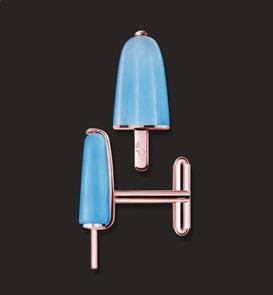 Ambrosini Jewels -  Gemelli Argento 925° Ghiacciolo Finitura Rosé Pietra Azzurra (GG 02 02 01)  JEWELRY_main