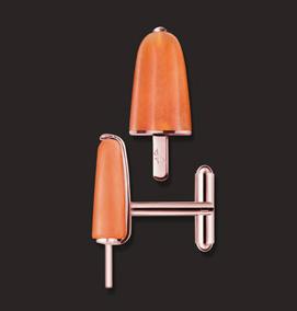 Ambrosini Jewels -  Gemelli Argento 925° Ghiacciolo Finitura Rosé Pietra Arancio (GG 02 02 03)  JEWELRY_main
