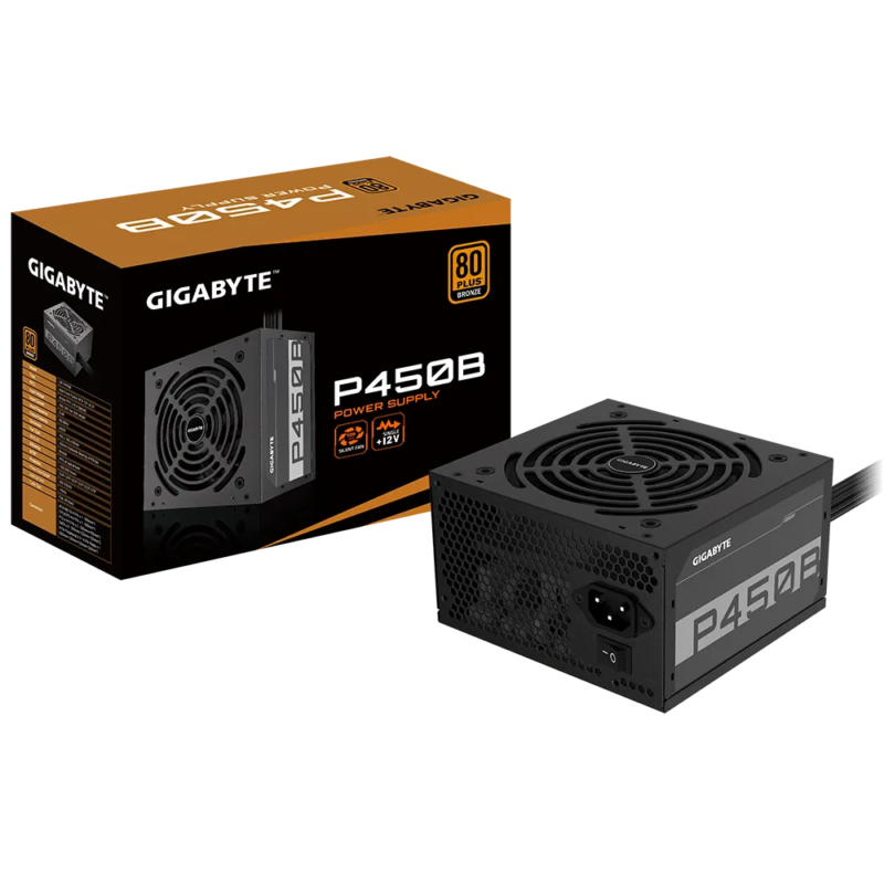Gigabyte PSU P450B Bronze Certified 450W - 3 Year Warranty; 24/20-pin x 1; CPU 4+4-pin x 1; PCI-E 6+2-pin x 2; SATA x 6; Peri x3 (GP-P450B)_2