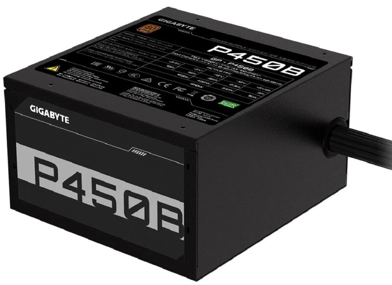 Gigabyte PSU P450B Bronze Certified 450W - 3 Year Warranty; 24/20-pin x 1; CPU 4+4-pin x 1; PCI-E 6+2-pin x 2; SATA x 6; Peri x3 (GP-P450B)_6