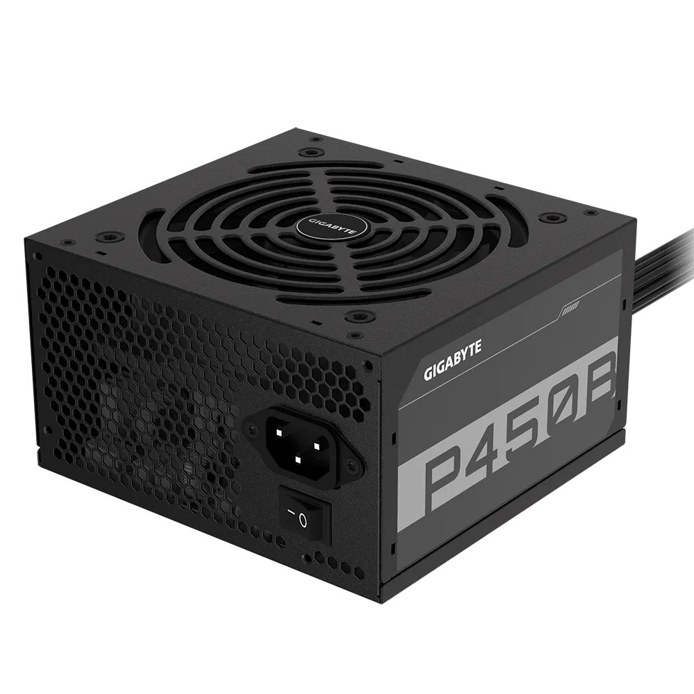 Gigabyte PSU P450B Bronze Certified 450W - 3 Year Warranty; 24/20-pin x 1; CPU 4+4-pin x 1; PCI-E 6+2-pin x 2; SATA x 6; Peri x3 (GP-P450B)