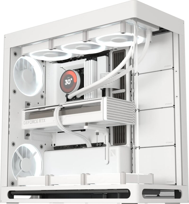 Aerocool HAVN HS 420 Base Edition White EATX case - Supports up to 11 fans (0 incl) - 4x 3.5'' or 8x 2.5'' - 420mm Radiator. (HVN-CA-HS420-05)_2