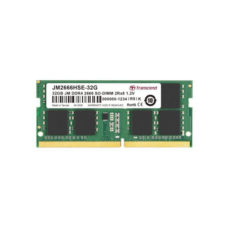 TRANSCEND 32GB JET MEMORY DDR4 2666MHZ NOTEBOOK SO-DIMM 2RX8 2GX8 CL19 (JM2666HSE-32G)_2