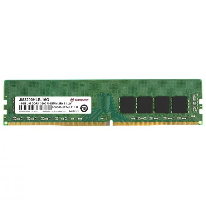 TRANSCEND JET MEMORY 16GB DDR4-3200 DESKTOP U-DIMM 2RX8 CL22 (JM3200HLB-16G)