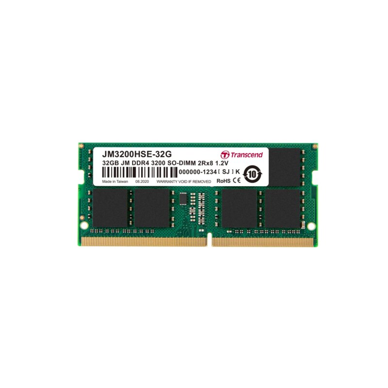 TRANSCEND JET MEMORY 32GB DDR4-3200 NOTEBOOK SO-DIMM 2RX8 CL22 (JM3200HSE-32G)