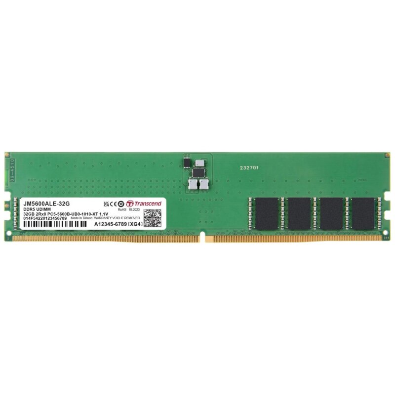TRANSCEND JET MEMORY 32GB DDR5-5600 Unbuffered DESKTOP Long-DIMM 2RX8 CL46  (2Gx8)x16 (JM5600ALE-32G)_2