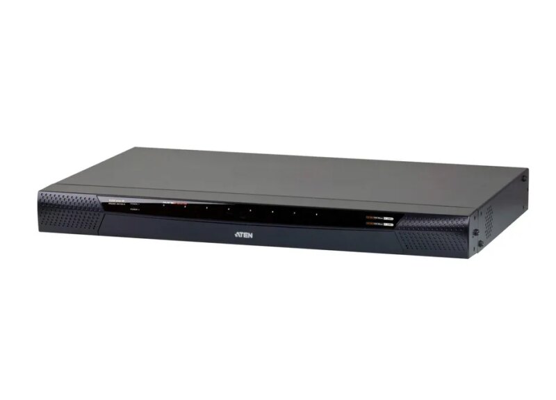 ATEN 1 Remote & 1 Local simultaneous users; 8Port Cat5 FHD IP KVM with Virtual Media & Dual Power Supply - FIPS 140-2 TAA Compli (KN1108VA)_1
