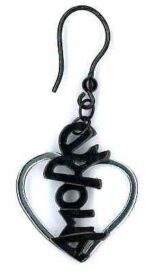 Ambrosini Jewels - Orecchini Argento 925° Cuore Finitura Bianca Lucida Scritta Brunita (OC 01 12 06)  JEWELRY_main