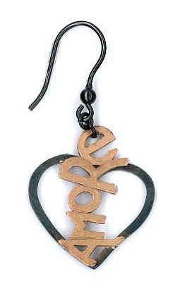 Ambrosini Jewels - Orecchini Argento 925° Cuore Finitura Brunita Satinata Scritta Rosé (OC 03 11 03)  JEWELRY_main