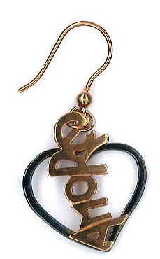 Ambrosini Jewels - Orecchini Argento 925° Cuore Finitura Brunita Lucida Scritta Rosé (OC 03 12 04)  JEWELRY_main