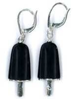 Ambrosini Jewels -  Orecchini Argento 925°  Ghiacciolo Finitura Bianca Pietra Nera Medi (21x14 Mm) (OG 02 01 04)  JEWELRY_main