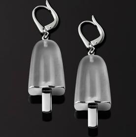 Ambrosini Jewels -  Orecchini Argento 925°  Ghiacciolo Finitura Bianca Pietra Ghiaccio Medi (21x14 Mm) (OG 02 01 06)  JEWELRY_main